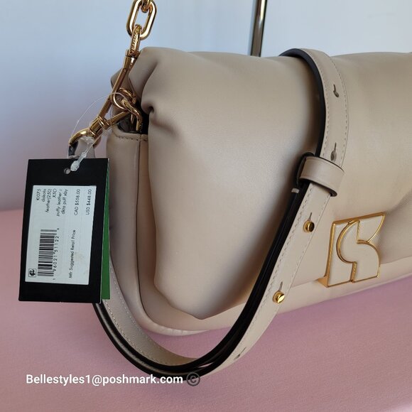 KATE SPADE Dakota Puffy Smooth Leather Convertible Crossbody Bag- Feather🎈$248⭐ - Picture 16 of 16